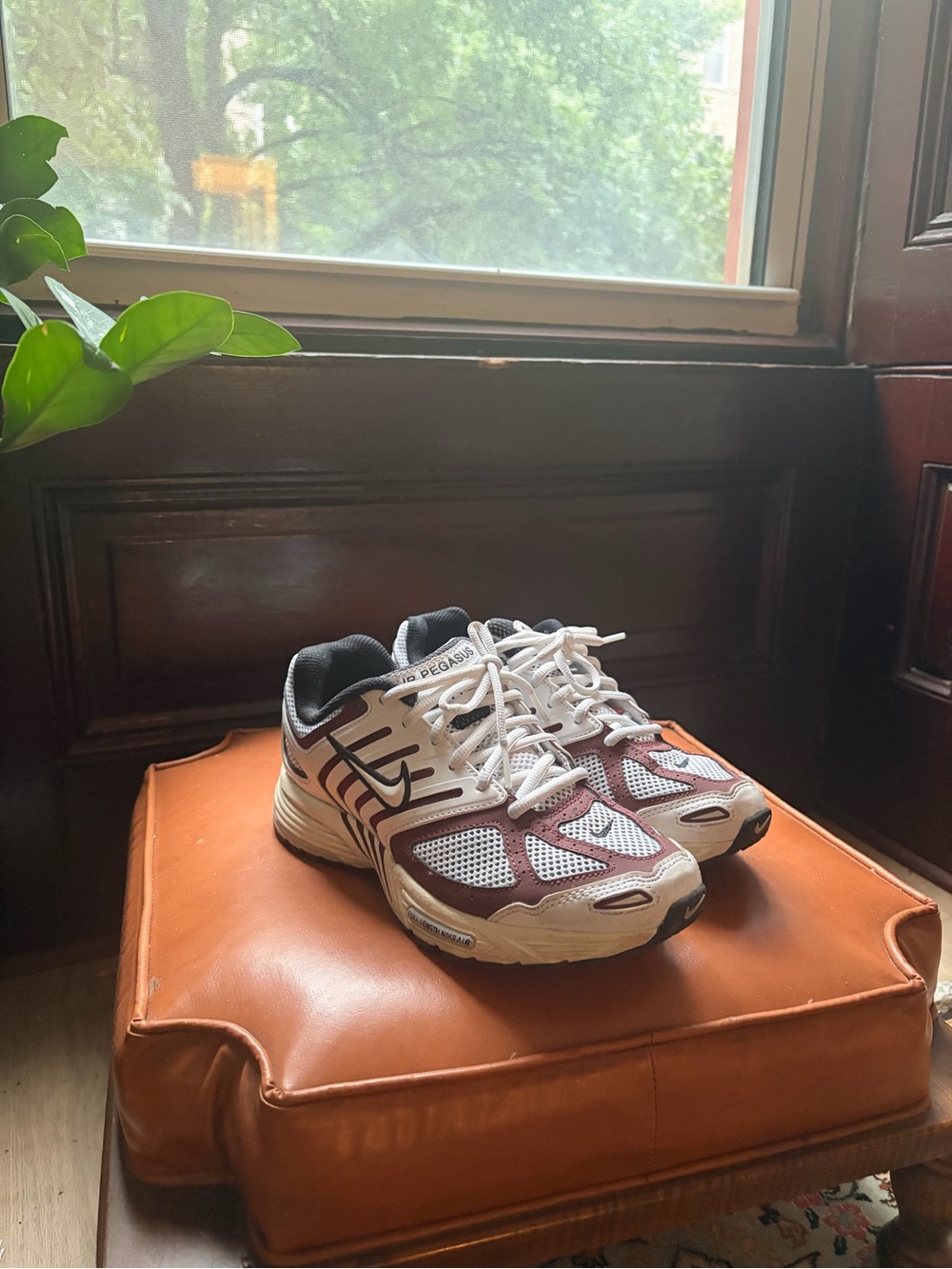 Nike Women’s Air Pegasus 2K5 White and Maroon Athletic Sneakers
